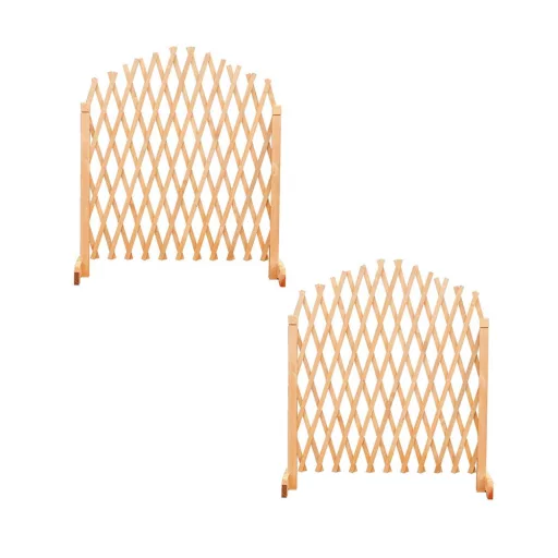 Set di tralicci in legno regolabili - 2 pezzi, pino resistente alle intemperie, larghezza massima 150 cm