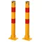 Set di pali barriera parcheggio pieghevoli - 2 colonne in acciaio durevoli con strisce riflettenti e sistema di bloccaggio