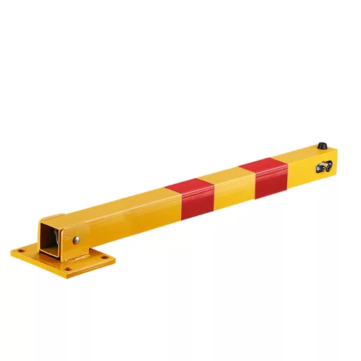 Set di pali barriera parcheggio pieghevoli - 2 colonne in acciaio durevoli con strisce riflettenti e sistema di bloccaggio