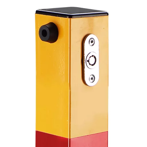 Set di pali barriera parcheggio pieghevoli - 2 colonne in acciaio durevoli con strisce riflettenti e sistema di bloccaggio