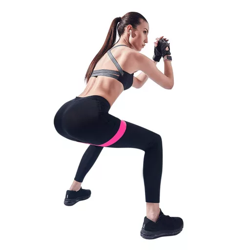 Set di bande di resistenza da 5 pezzi per fitness domestico - Diverse forze, Rosa