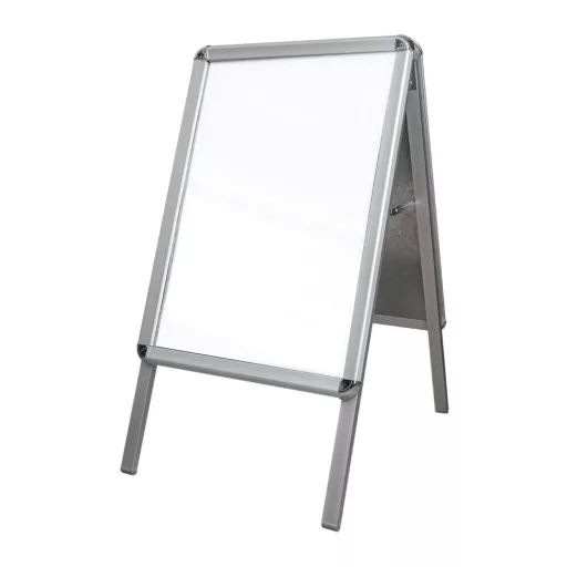 Insegna A-Frame in alluminio resistente alle intemperie con supporto per poster e superficie scrivibile
