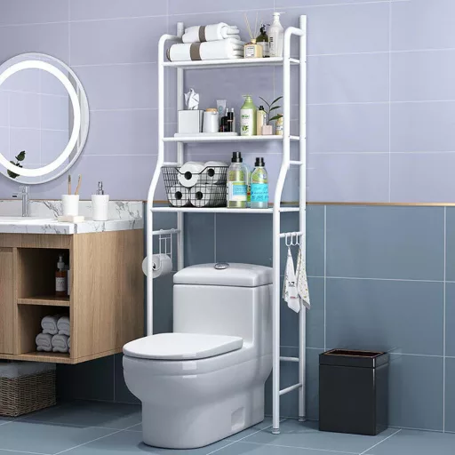 Scaffale da muro a 3 ripiani con ganci - Design salvaspazio per bagno o lavanderia
