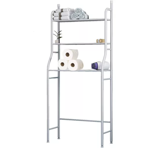 Scaffale da muro a 3 ripiani con ganci - Design salvaspazio per bagno o lavanderia
