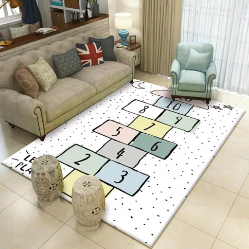 Tappeto da gioco per bambini 130x180 cm con motivi divertenti - Antiscivolo, facile da pulire