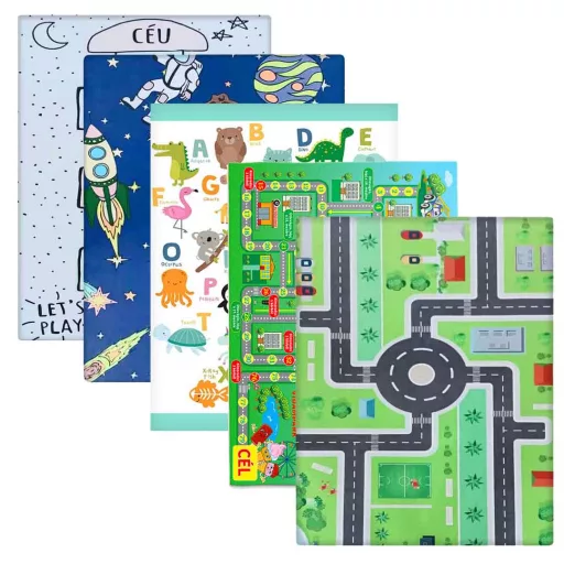 Tappeto da gioco per bambini 130x180 cm con motivi divertenti - Morbido, antiscivolo, facile da pulire