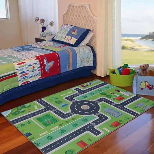 Tappeto da gioco per bambini 130x180 cm con motivi divertenti - Morbido, antiscivolo, facile da pulire