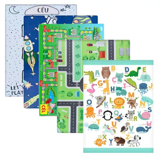 Tappeto da gioco per bambini 130x180 cm - Morbido, Antiscivolo con Motivi Divertenti