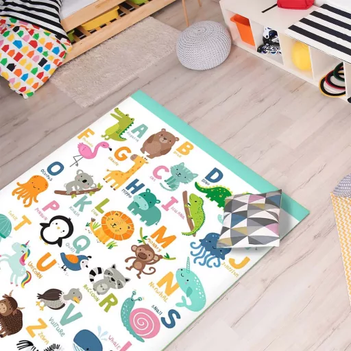 Tappeto da gioco per bambini 130x180 cm - Morbido, Antiscivolo con Motivi Divertenti