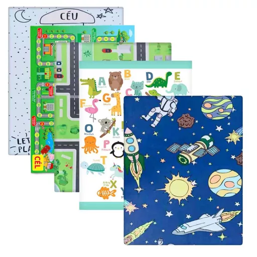 Tappeto da gioco per bambini 130x180 cm con motivi divertenti - Morbido, antiscivolo, facile da pulire