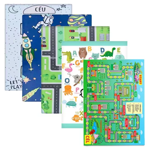 Tappeto da gioco per bambini 130x180 cm con motivi divertenti - Morbido, Antiscivolo, Educativo