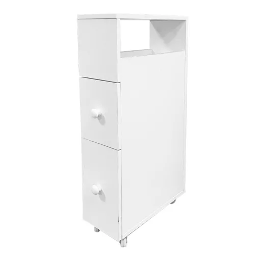 Mobiletto di stoccaggio stretto con 2 cassetti - Design moderno in MDF