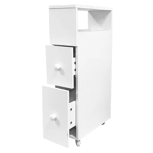 Mobiletto di stoccaggio stretto con 2 cassetti - Design moderno in MDF