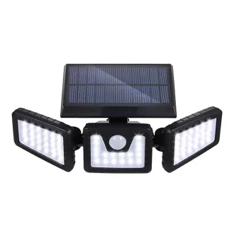   Lampada solare LED a 3 pannelli con sensore di movimento, 1500 lumen, impermeabile IP65
