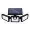 Lampada solare LED a 3 pannelli con sensore di movimento, 1500 lumen, impermeabile IP65