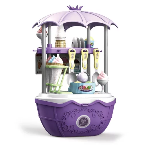 Carrello dei gelati 4-in-1 con accessori realistici - Portatile e pieghevole