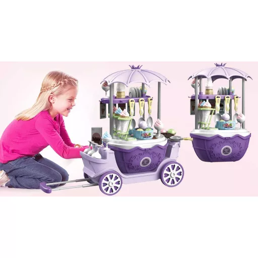 Carrello dei gelati 4-in-1 con accessori realistici - Portatile e pieghevole