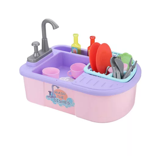 Set di lavandino da gioco per bambini con accessori realistici - Rosa