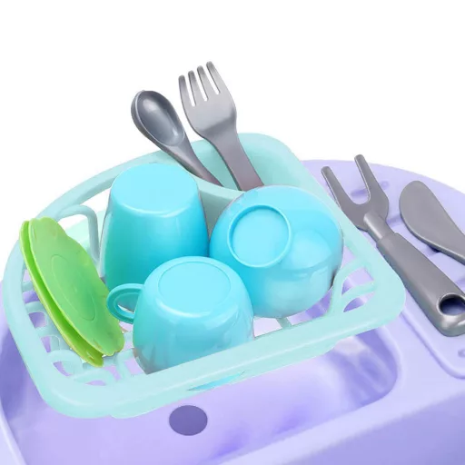 Set di lavandino da gioco per bambini con accessori realistici - Rosa