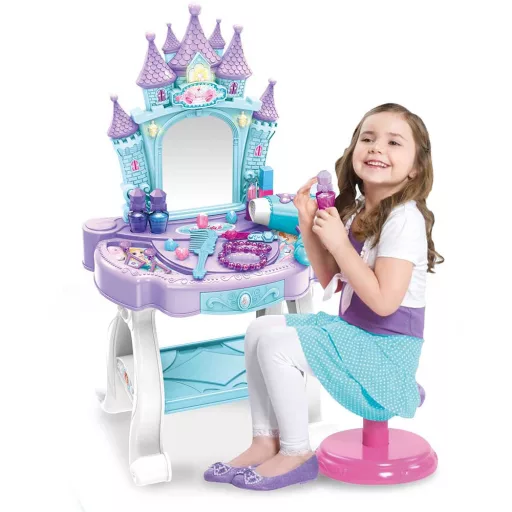 Tavolo da trucco interattivo per principesse con musica e luci - Include accessori