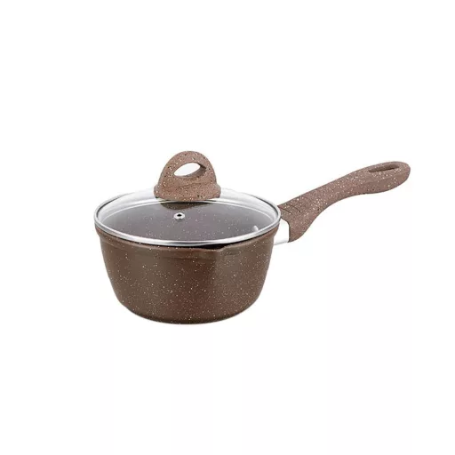 Set di pentole in acciaio pressato da 7 pezzi con rivestimento resistente al calore e manici ignifughi