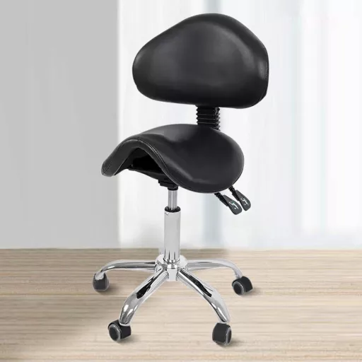 Sedia da salone girevole ergonomica con altezza regolabile e schienale reclinabile - capacità 120 kg