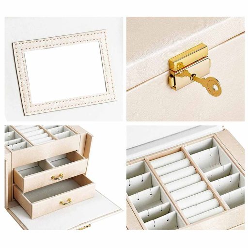 Borsa organizer per gioielli elegante con scomparti multipli e design bloccabile