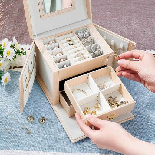 Borsa organizer per gioielli elegante con scomparti multipli e design bloccabile