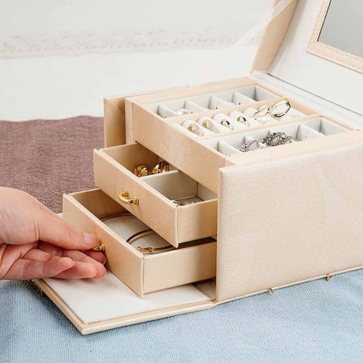 Borsa organizer per gioielli elegante con scomparti multipli e design bloccabile