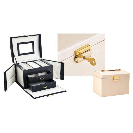 Borsa organizer per gioielli elegante con scomparti multipli e design bloccabile