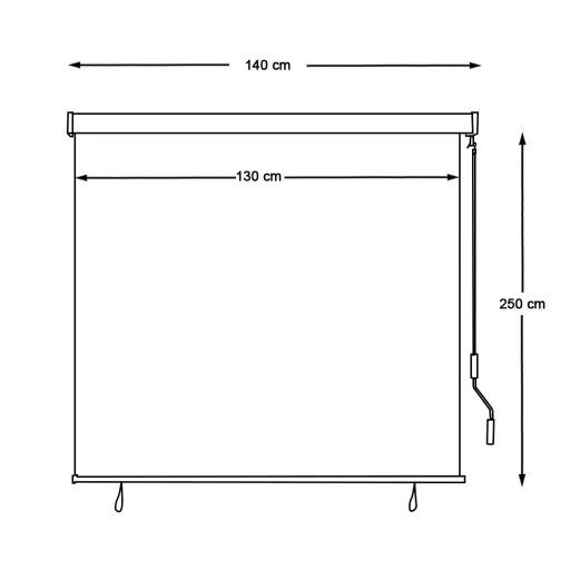 Tenda da sole verticale, 1,3x2,5 m, grigia - Facile da usare con rullo manuale