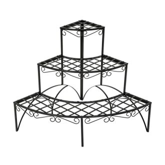   Supporto per piante angolare in metallo verniciato a polvere, capacità di carico di 13 kg, uso interno/esterno