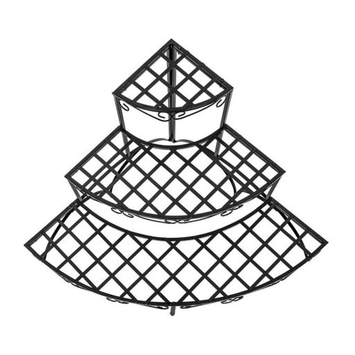 Supporto per piante angolare in metallo verniciato a polvere, capacità di carico di 13 kg, uso interno/esterno