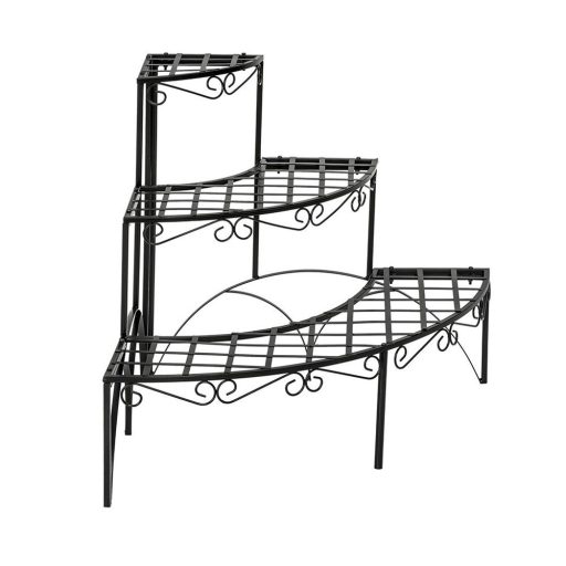 Supporto per piante angolare in metallo verniciato a polvere, capacità di carico di 13 kg, uso interno/esterno