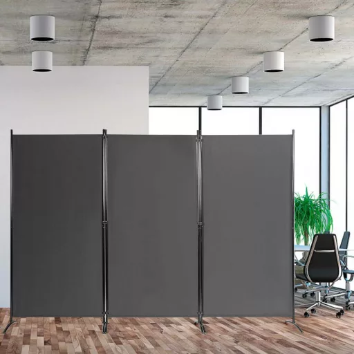 Paravento pieghevole 260x180cm con telaio metallico stabile - Grigio