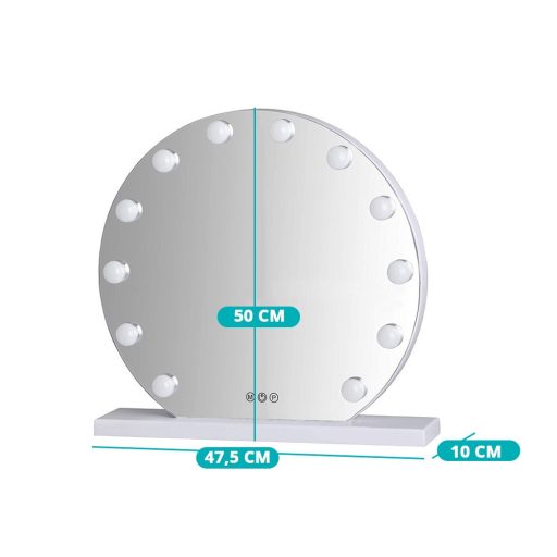 Specchio per trucco LED con controllo touchscreen e luminosità regolabile