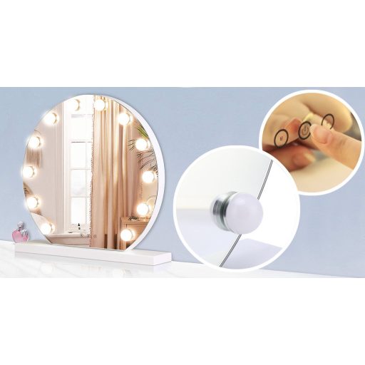 Specchio per trucco LED con controllo touchscreen e luminosità regolabile