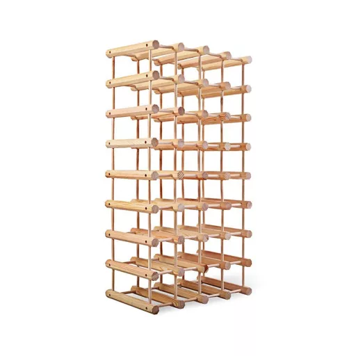 Portabottiglie in legno di pino naturale per 36-40 bottiglie - soluzione di stoccaggio elegante