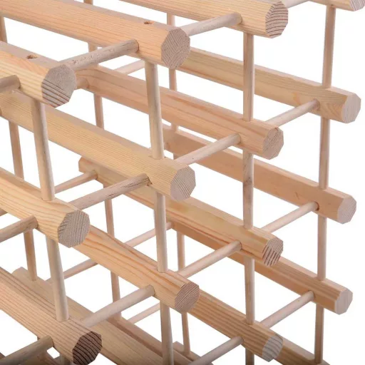 Portabottiglie in legno di pino naturale per 36-40 bottiglie - soluzione di stoccaggio elegante