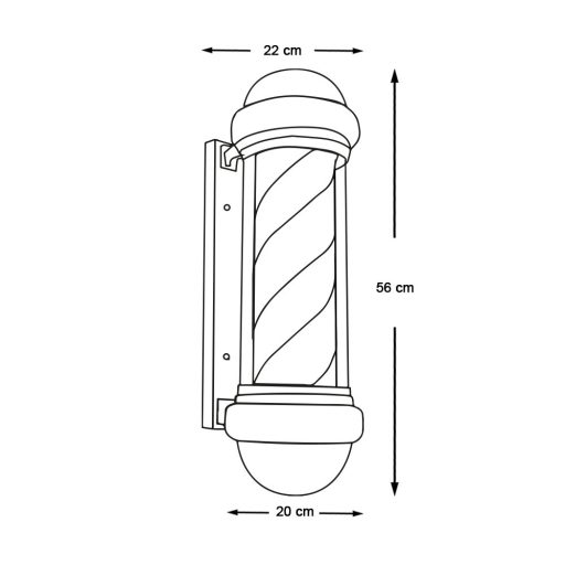 Insegna da barbiere illuminata - Design LED rotante classico, impermeabile ed energeticamente efficiente