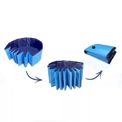 Piscina per cani con superficie antiscivolo - diametro 120 cm per divertimento rinfrescante estivo