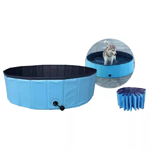 Piscina per cani con superficie antiscivolo - diametro 120 cm per divertimento rinfrescante estivo