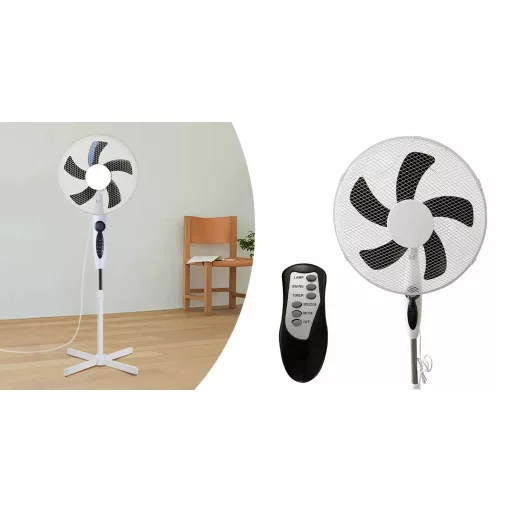 Ventilatore da terra con telecomando e 3 modalità e altezza regolabile