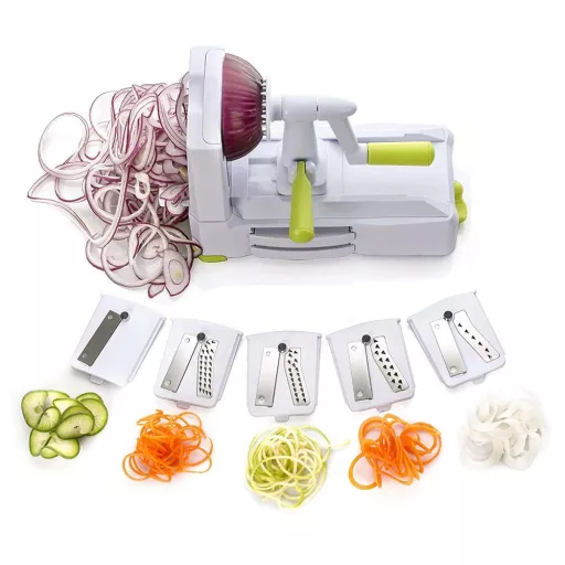 Affettaverdure 5-in-1 con ventose e lame in acciaio inossidabile