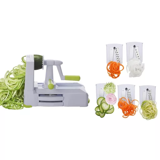 Affettaverdure 5-in-1 con ventose e lame in acciaio inossidabile