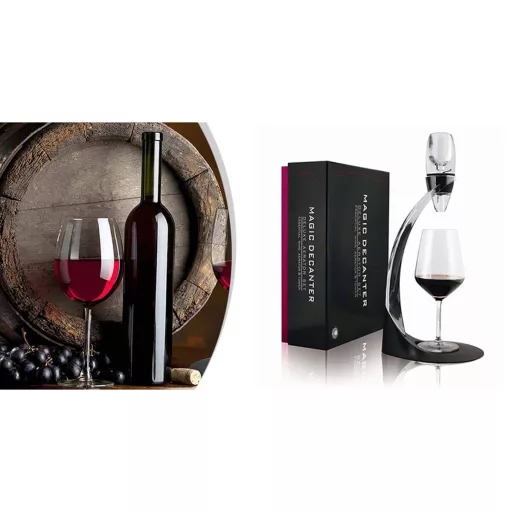 Decanter per vino con aeratore e supporto - Ossigenazione rapida per aromi ricchi