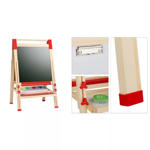 Tavola da gioco in legno regolabile a doppio lato con superfici in gesso e magnetiche