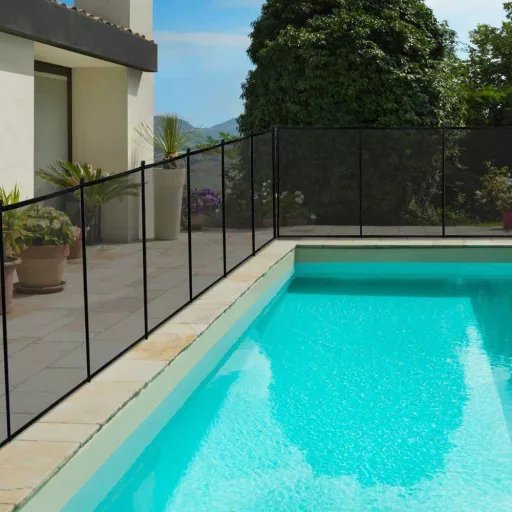 Recinzione di sicurezza trasparente per piscina - 4 pannelli, 3,62 m di lunghezza, sicura e pieghevole