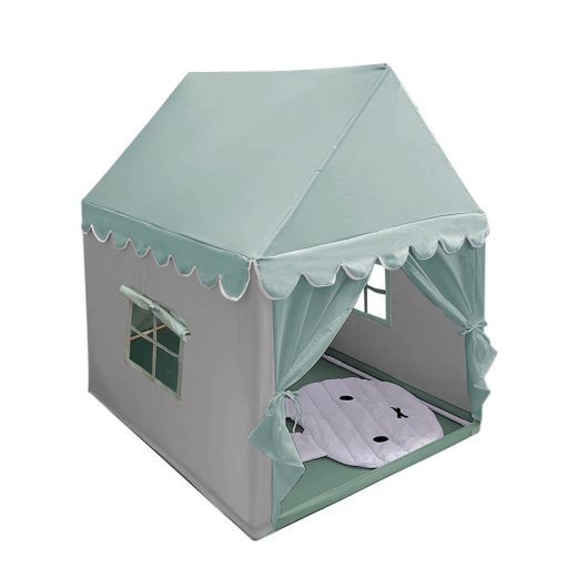 Casa da gioco per bambini verde menta con materassino morbido - facile da montare, design sicuro