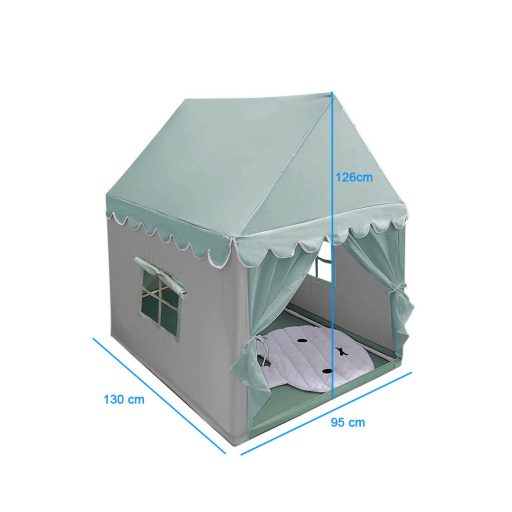 Casa da gioco per bambini verde menta con materassino morbido - facile da montare, design sicuro